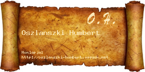 Oszlanszki Humbert névjegykártya